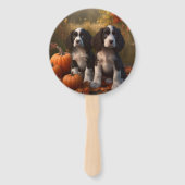 スプリンガースパニエル犬パピーオータムデライトカボチャ ハンドファン (正面)