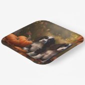 スプリンガースパニエル犬パピーオータムデライトカボチャ ペーパープレート (傾斜あり)