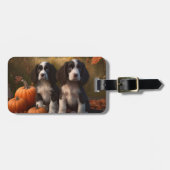 スプリンガースパニエル犬パピーオータムデライトカボチャ ラゲッジタグ (正面横)