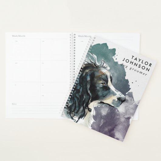 スプリンガースパニエル犬ビジネスドッグトリマーアポイントメント プランナー手帳 (ディスプレー)