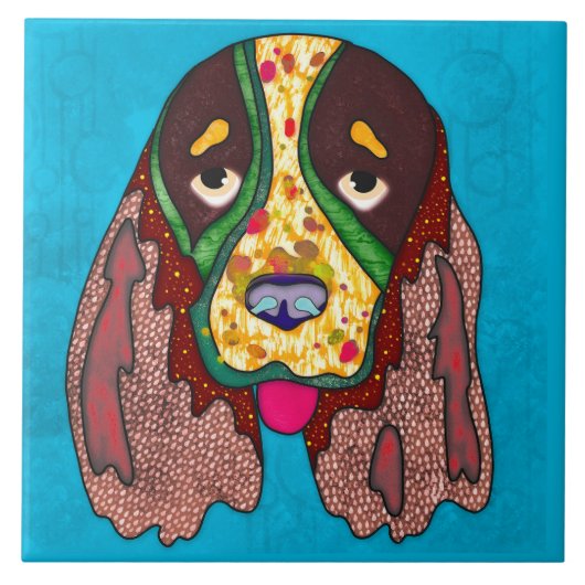 スプリンガースパニエル犬醜い犬の顔セラミックタイル タイル (正面)