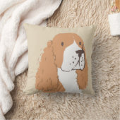 スプリンガースパニエル犬金ゴールド白かわらパーソナライズされたい クッション (ブランケット)