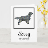 スプリンガー・スパニエル犬のシルエットペットお悔やみカード カード (黄色い花)