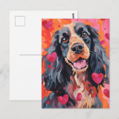 スプリンガー・スパニエル バレンタインデー ポストカード (正面/裏面)