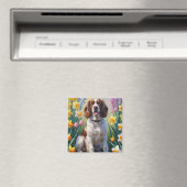 スプリンガー・スパニエル 犬 春の花 絵画  マグネット (インサイチュ (食洗機))