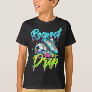 スプリンクでドリップしたサッカーアイスクリームを尊重する Tシャツ