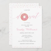 スプリンクドーナツスクリプトベビーシャワー招待状_ピンク 招待状 (正面/裏面)