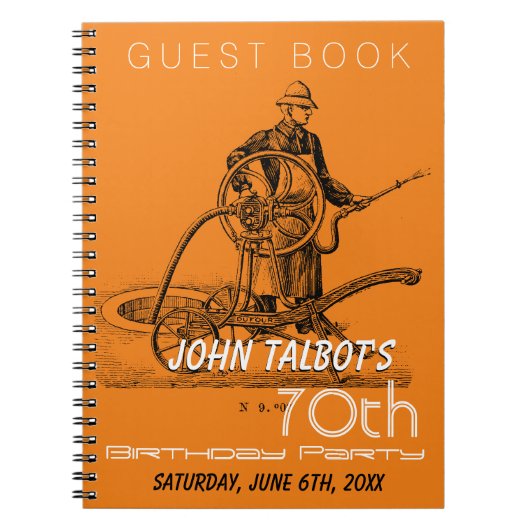 スプリンクラファイアーマン70thバースデーパーティーゲストブック ノートブック (正面)