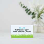 スプリンクラーの修理と設置 名刺 (スタンド正面)