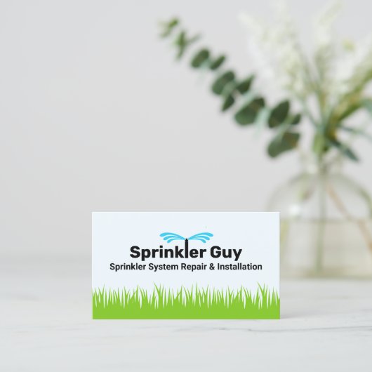 スプリンクラーの修理と設置 名刺 (スタンド正面)