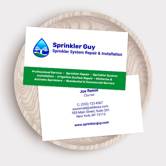 スプリンクラーの修理と設置 名刺