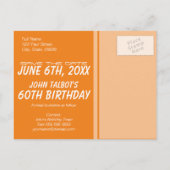 スプリンクラーまたは消防士60誕生日日付の保存 案内ポストカード (裏面)