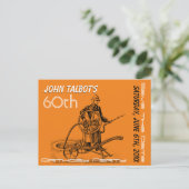 スプリンクラーまたは消防士60誕生日日付の保存 案内ポストカード (スタンド正面)