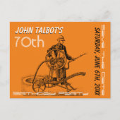 スプリンクラーまたは消防士70誕生日日付の保存 案内ポストカード (正面)