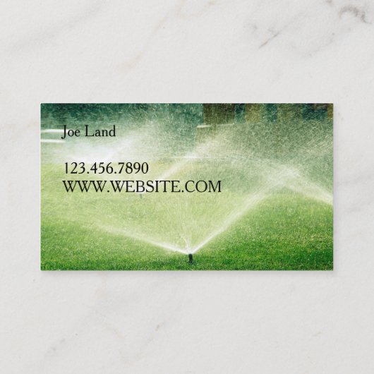 スプリンクラーシステムの設置と修理 名刺 (裏面)