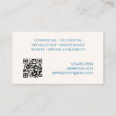 スプリンクラー灌漑用芝生 名刺 (裏面)