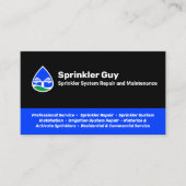 スプリンクラー設備の修理と設置 名刺 (正面)