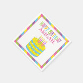 スプリンクルお誕生日ケーキパーソナライズされたナプキンス スタンダードカクテルナプキン (角)