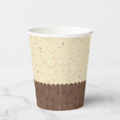 スプリンクルとアイボリー アイスクリームの誕生日 紙コップ (右)