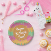 スプリンクルスアンドレインボーシャーベットアイスクリーム誕生日 ペーパープレート (パーティー)