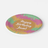 スプリンクルスアンドレインボーシャーベットアイスクリーム誕生日 ペーパープレート (アングル)