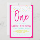 スプリンクルスパークルスイートレインボー紙吹雪誕生日 招待状 (正面)