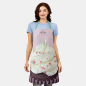 スプリンクルズカップケーキピンパーソナライズされたク エプロン (着用した状態)