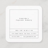 スプリンクルズカップケーキブルーベーカリースクエアビジネスカード スクエア名刺 (裏面)