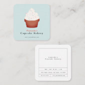スプリンクルズカップケーキブルーベーカリースクエアビジネスカード スクエア名刺 (正面/裏面)