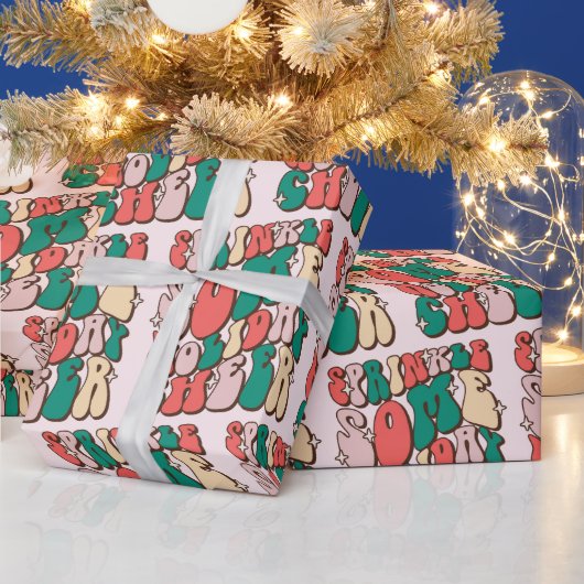 スプリンクルソームホリデー応援おもしろいレトロクリスマス ラッピングペーパー (クリスマス)