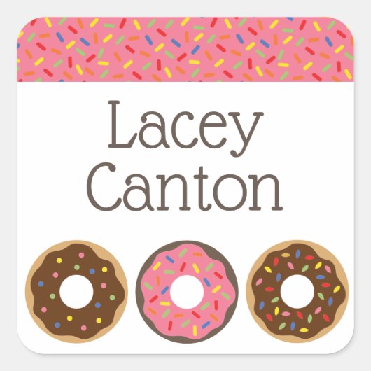 スプリンクルドネカスタムスパーソナライズされたシール スクエアシール (正面)