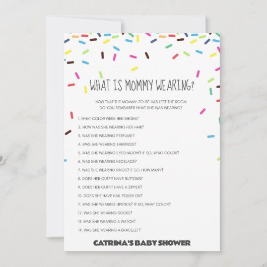 スプリンクルベイビーシャワー - 編集可能な名前、5x7 招待状 (正面)