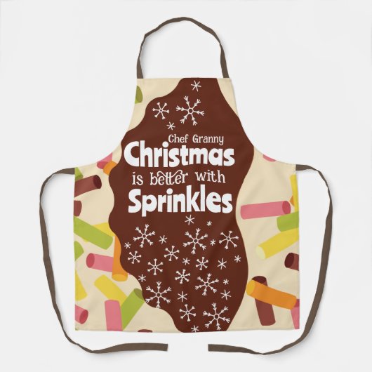 スプリンクル付きのクリスマスはもっと楽しい エプロン (正面)