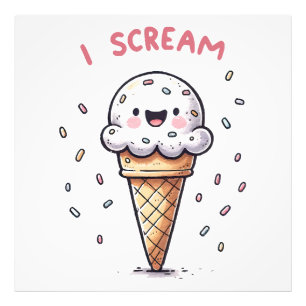 スプリンクル付きアイスクリームコーン I Scream フォトプリント