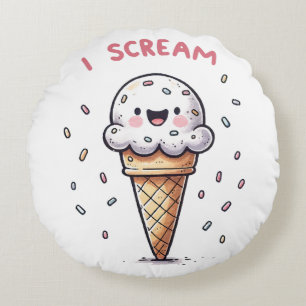 スプリンクル付きアイスクリームコーン I Scream ラウンドクッション