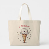スプリンクル付きアイスクリームコーン I Scream ラージトートバッグ (裏面)