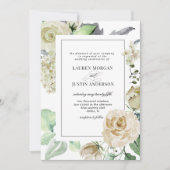 スプリングクリームガーデンフローラルウェディング招待状 招待状 (正面)