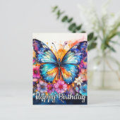 スプリングタイかわいらしムバタフライ&フローラコラージュ シーズンポストカード (スタンド正面)