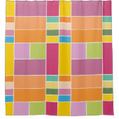 スプリングタイよくはしゃぐムジオメトリブロックシャワーカーテン シャワーカーテン (正面)