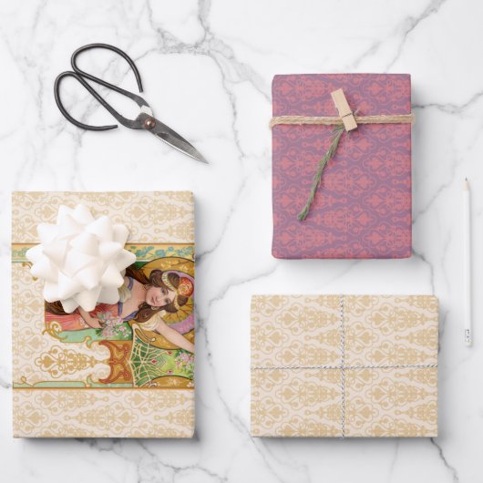 スプリングタイムアールヌーボーラッピング紙シート ラッピングペーパーシート (正面)