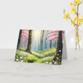 スプリングタイムインザフォレスト悔やみや弔慰 カード (黄色い花)