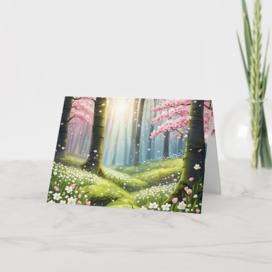 スプリングタイムインザフォレスト誕生日 カード (正面)