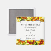 スプリングタイムウェディング日付マグネットを保存 マグネット (正面/裏面)