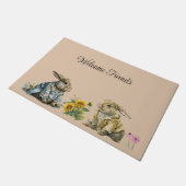 スプリングタイムウサギの模様 ドアマット (アングル)