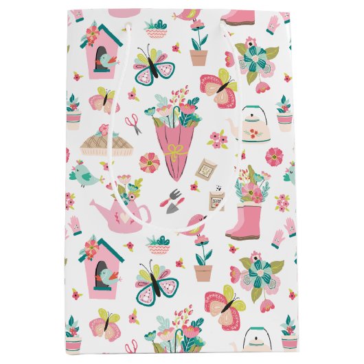 スプリングタイムガーデン ミディアムペーパーバッグ (正面)