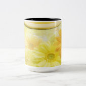 スプリングタイムデイジーフローラコーヒーマグ ツートーンマグカップ (中央)