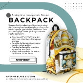 スプリングタイムハニカム格言カスタムバックパック プリントバックパック