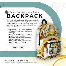 スプリングタイムハニカム格言カスタムバックパック プリントバックパック