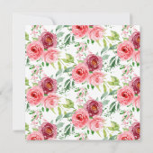 スプリングタイムピオニーバラフローラブライダルシャワー茶 招待状 (裏面)