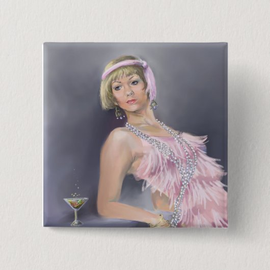 スプリングタイムフラッパーボタン 缶バッジ (正面)